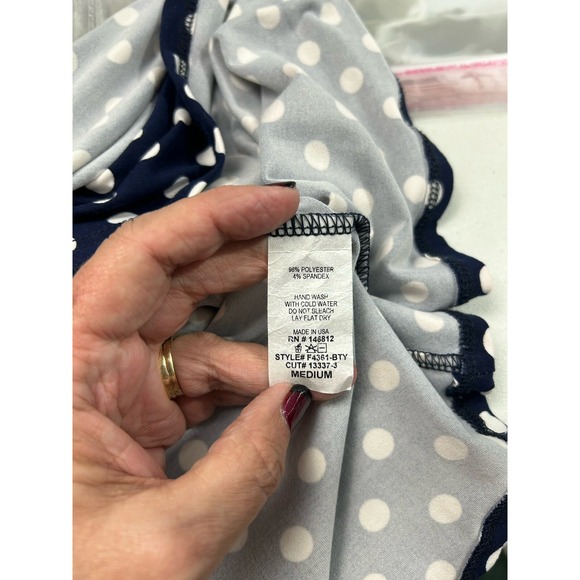 Caution to the Wind Womens Sz M Polka Dot Wrap Dress Navy‎ Blue White Summer - Picture 8 of 9